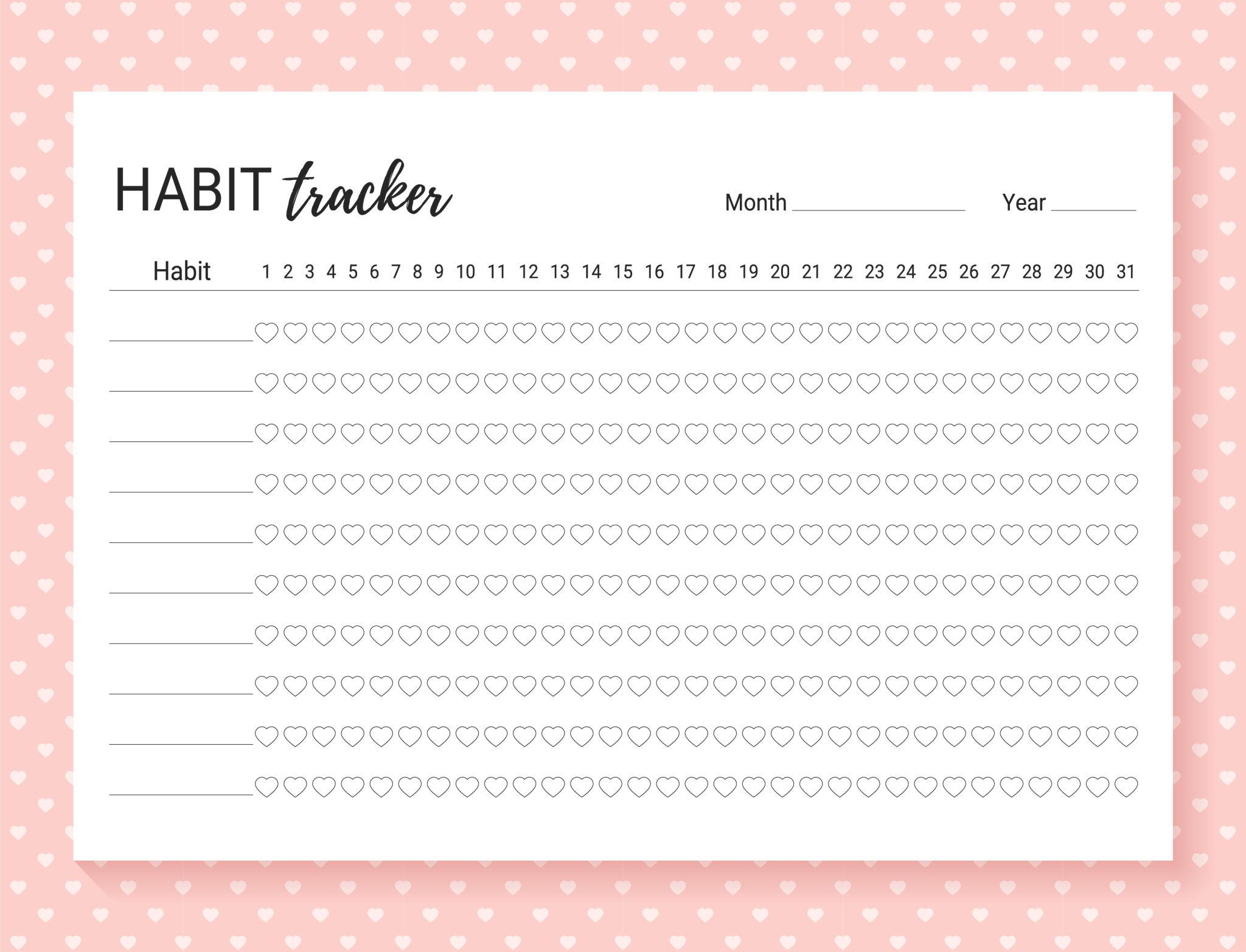 Habit Tracker & Goal Planner Printable Bundle