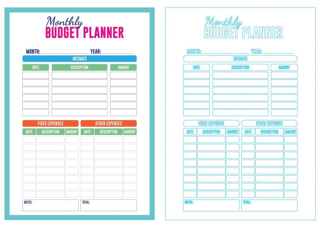 Monthly Budget & Expense Tracker Printable