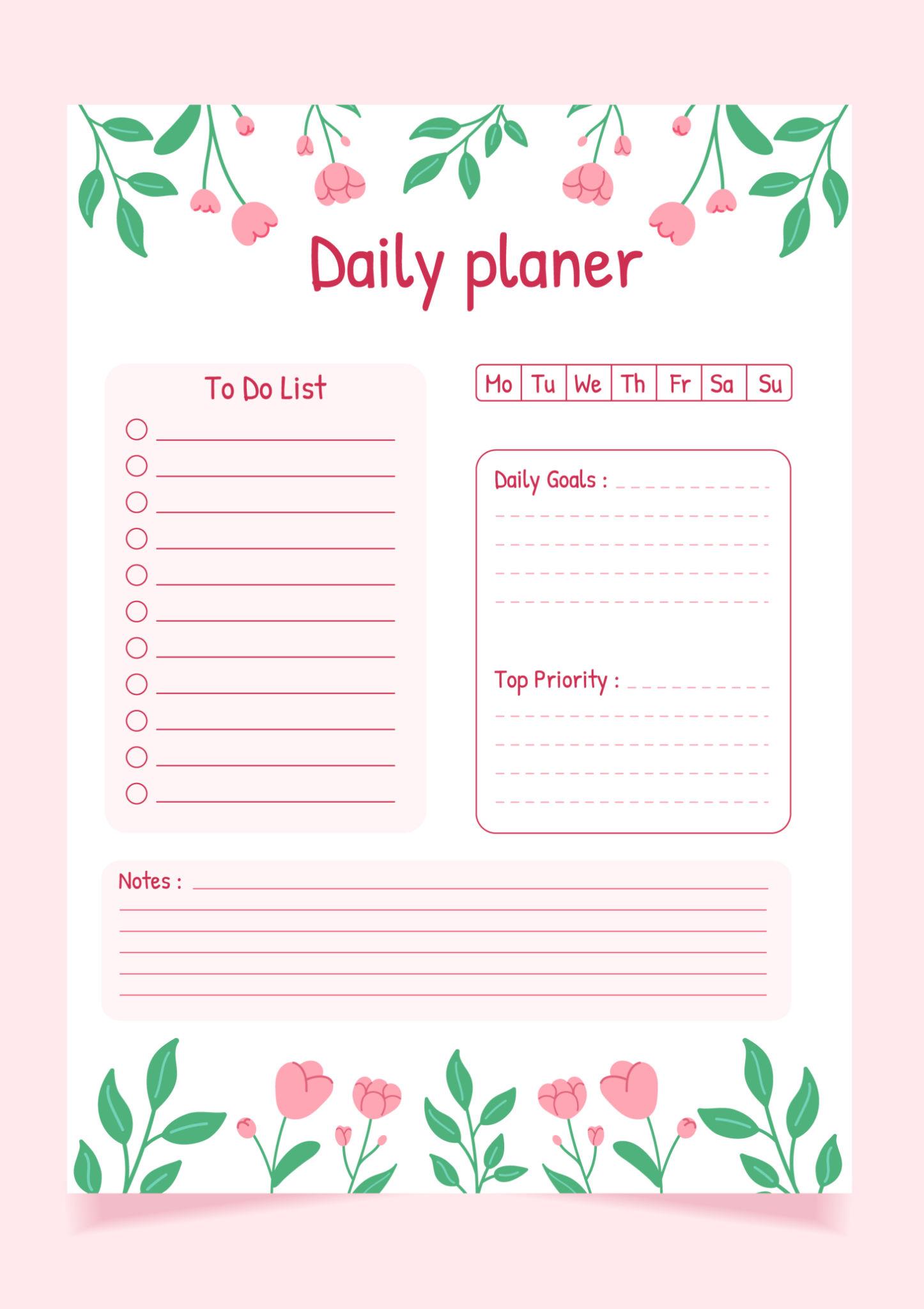 Minimal Daily Planner Printable (Instant Download)
