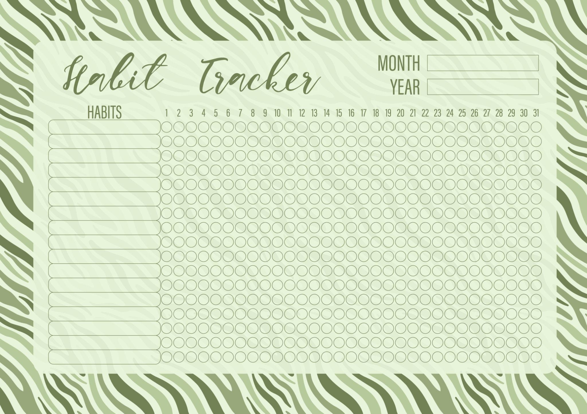 Habit Tracker & Goal Planner Printable Bundle
